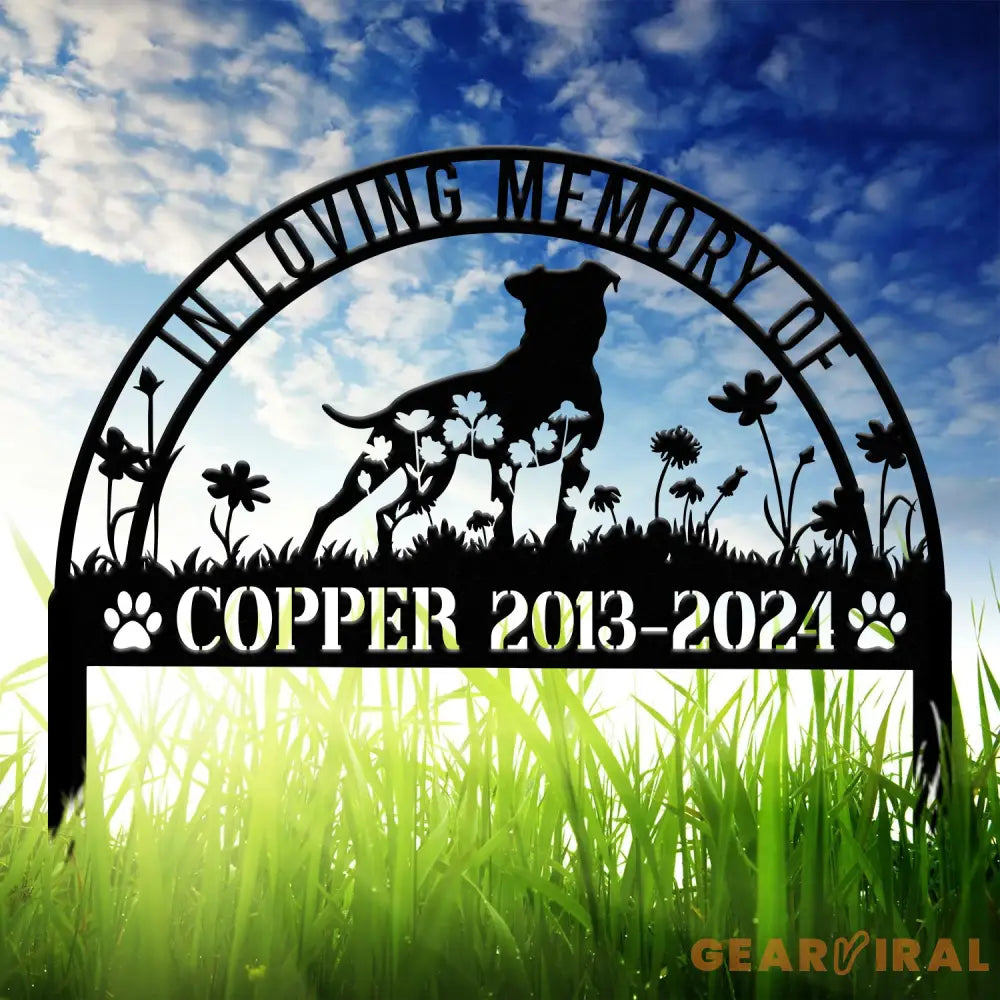 Personalized American Pit Bull Memorial Stake - Custom Dog Grave Marker Pet Sympathy Gift Dog Name Sign Memorial Plaque