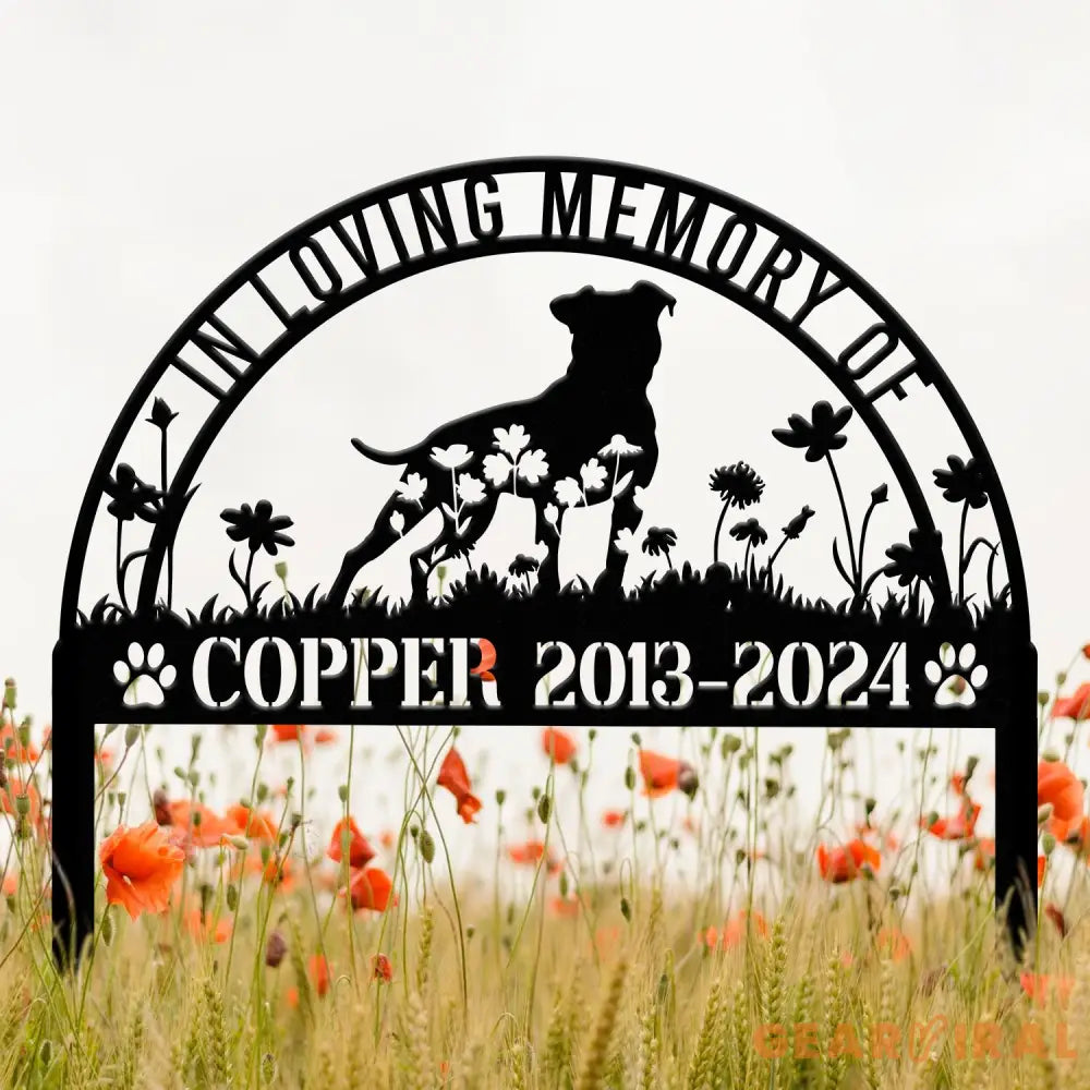 Personalized American Pit Bull Memorial Stake - Custom Dog Grave Marker Pet Sympathy Gift Dog Name Sign Memorial Plaque
