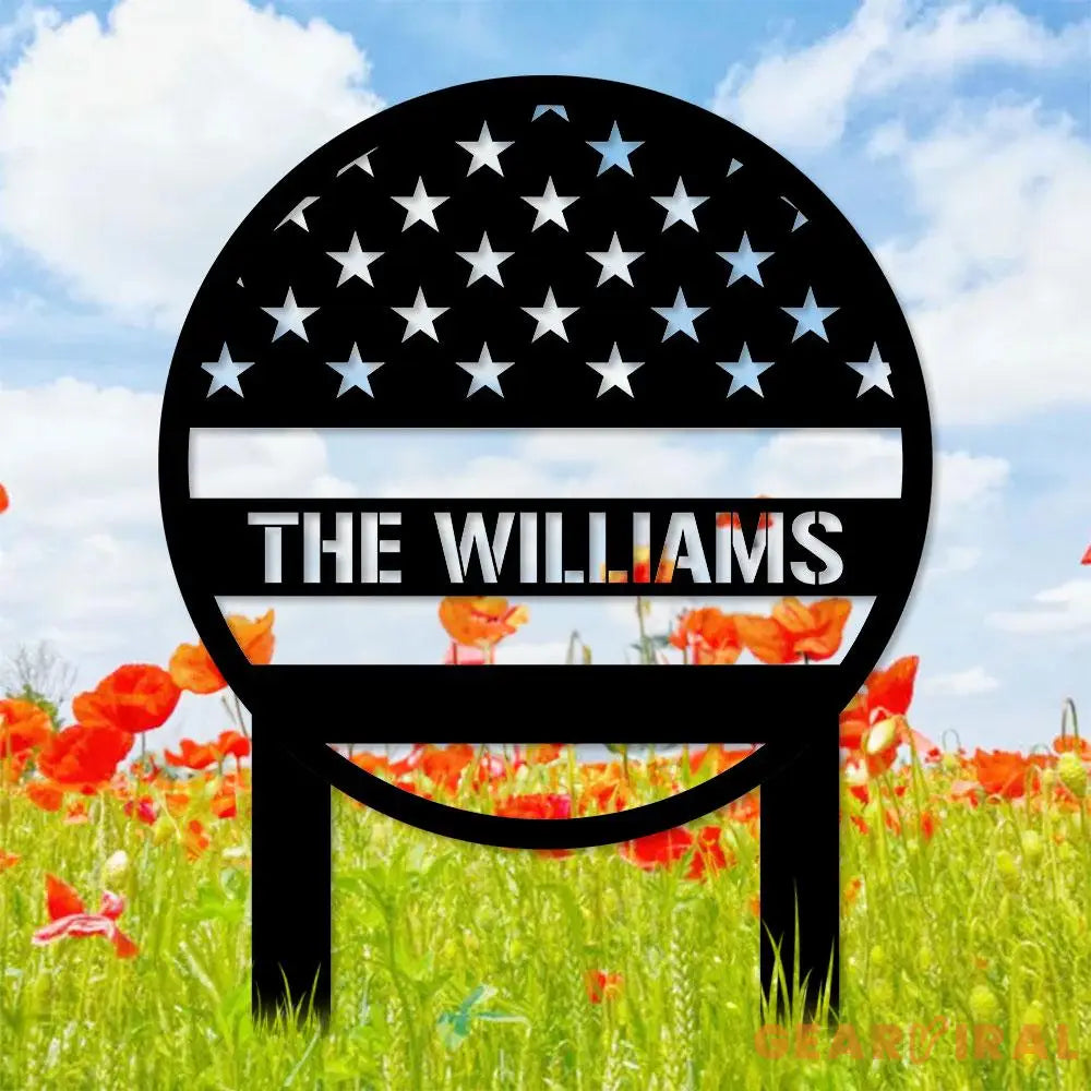Personalized American Sign Military Metal Stake Personalized ArmyYard Sign Outdoor Decor Garden Stake Outdoor Door Gift