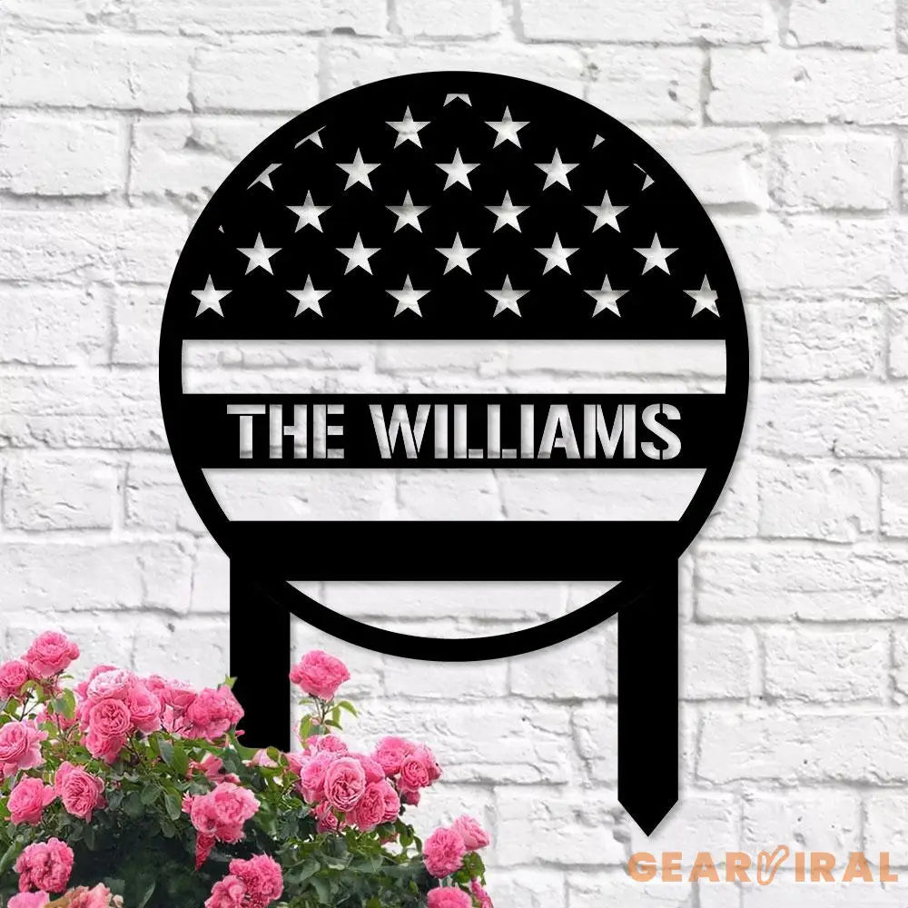 Personalized American Sign Military Metal Stake Personalized ArmyYard Sign Outdoor Decor Garden Stake Outdoor Door Gift