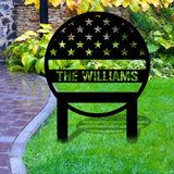 Personalized American Sign Military Metal Stake Personalized ArmyYard Sign Outdoor Decor Garden Stake Outdoor Door Gift