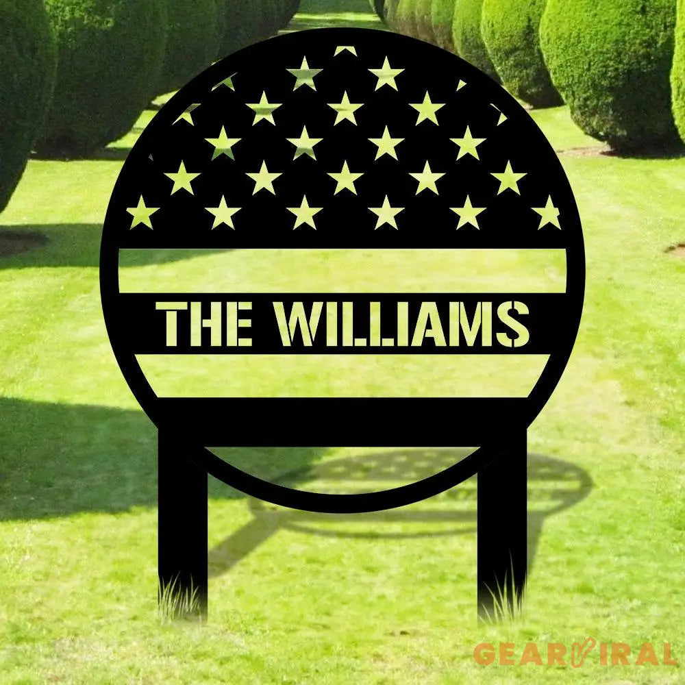Personalized American Sign Military Metal Stake Personalized ArmyYard Sign Outdoor Decor Garden Stake Outdoor Door Gift