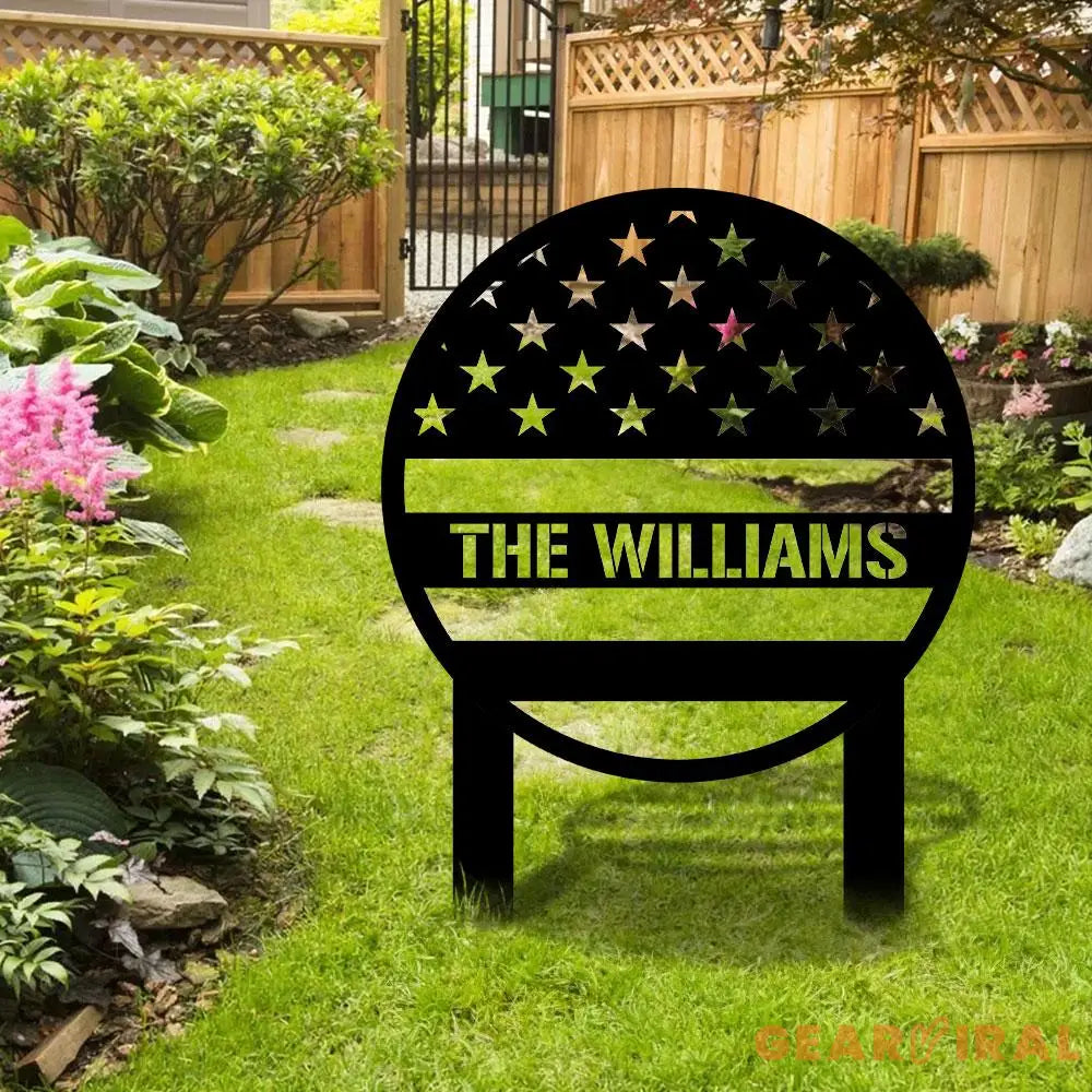 Personalized American Sign Military Metal Stake Personalized ArmyYard Sign Outdoor Decor Garden Stake Outdoor Door Gift