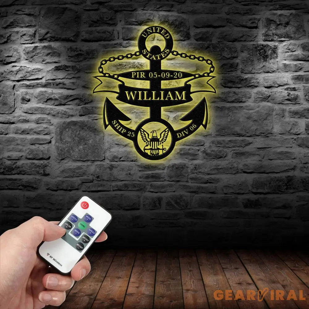 Personalized Anchor Metal Sign Custom Navy Boot Camp PIR/Graduation Anchor Metal Sign Navy Veteran Gift US Navy Sign