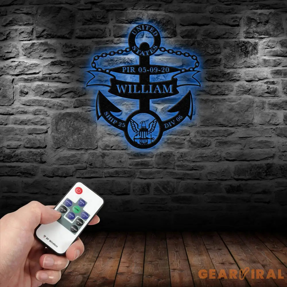 Personalized Anchor Metal Sign Custom Navy Boot Camp PIR/Graduation Anchor Metal Sign Navy Veteran Gift US Navy Sign