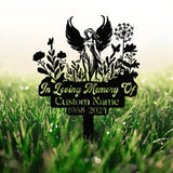 Personalized Angel Memorial Stake, Angel Grave Marker, Angel Memorial Plaque with Stake, Angel Grave Stake, In Loving Memory, Cemetery Stake