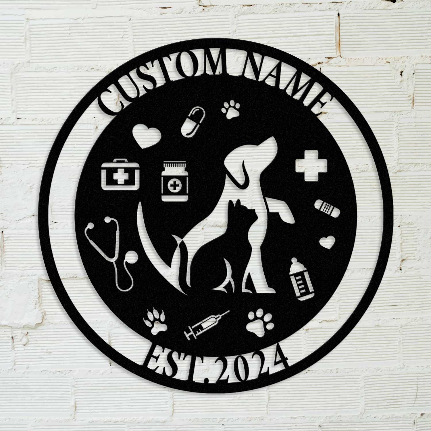 Personalized Animal Doctor Name Metal Sign - Custom Veterinarian Wall Decor - Vet Healthcare Sign - Pet Lover Decor | GearViral