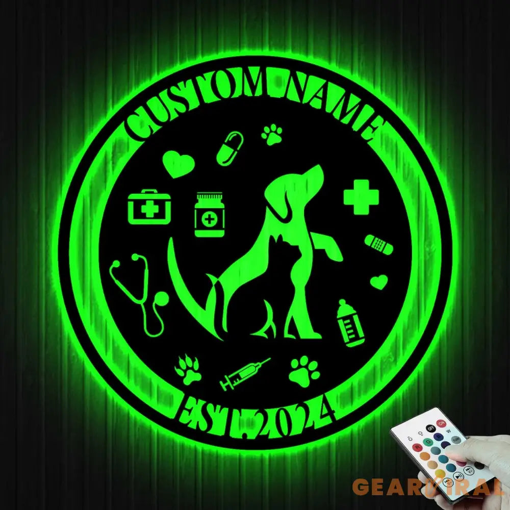 Personalized Animal Doctor Name Metal Sign - Custom Veterinarian Wall Decor - Vet Healthcare Sign - Pet Lover Decor