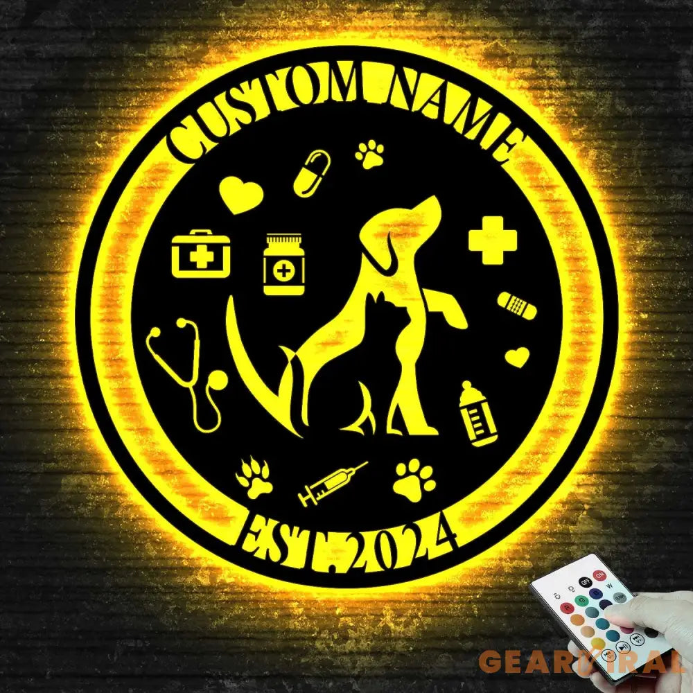 Personalized Animal Doctor Name Metal Sign - Custom Veterinarian Wall Decor - Vet Healthcare Sign - Pet Lover Decor