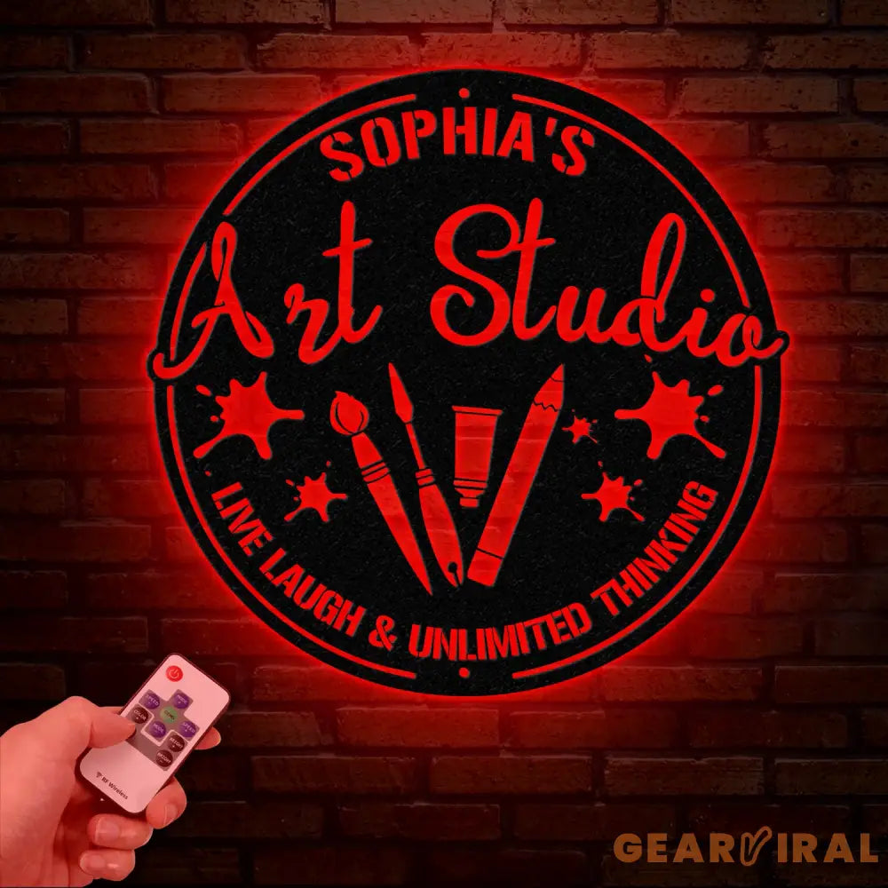 Personalized Art Studio Sign Custom Painting Metal Wall Art Artist Name Sign Art Teacher Gift Artist Tools Decor
