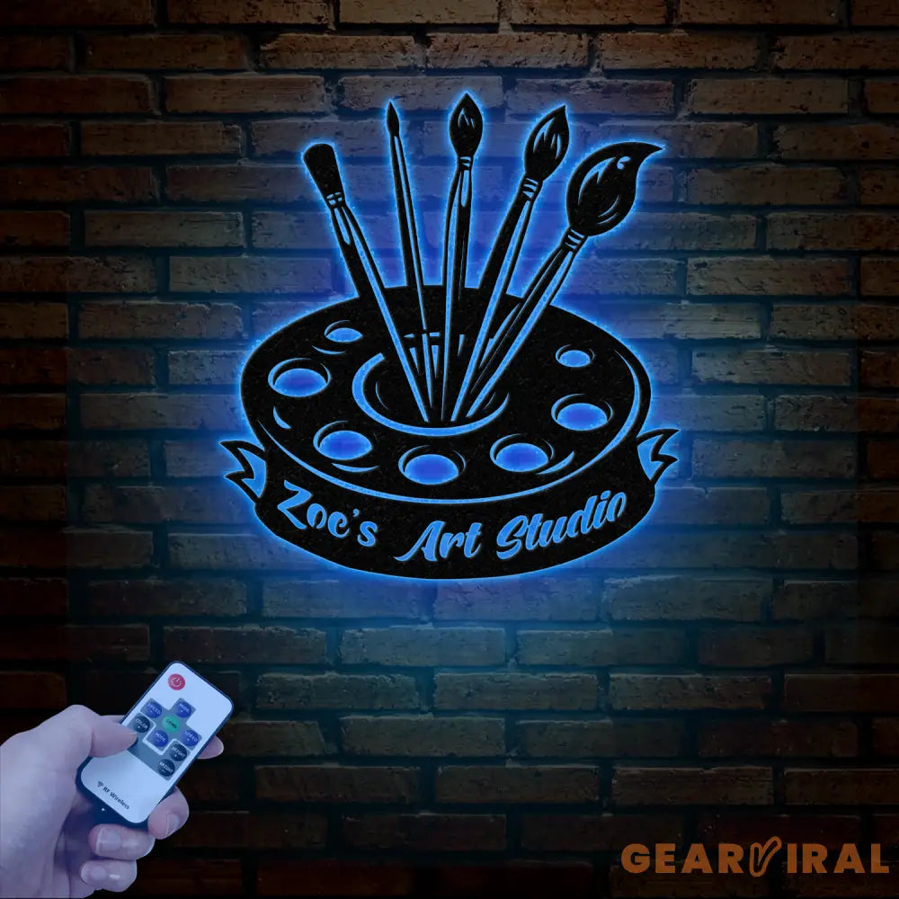 Personalized Art Studio Sign Custom Painting Metal Wall Art Artist Name Sign Art Teacher Gift Artist Tools Decor