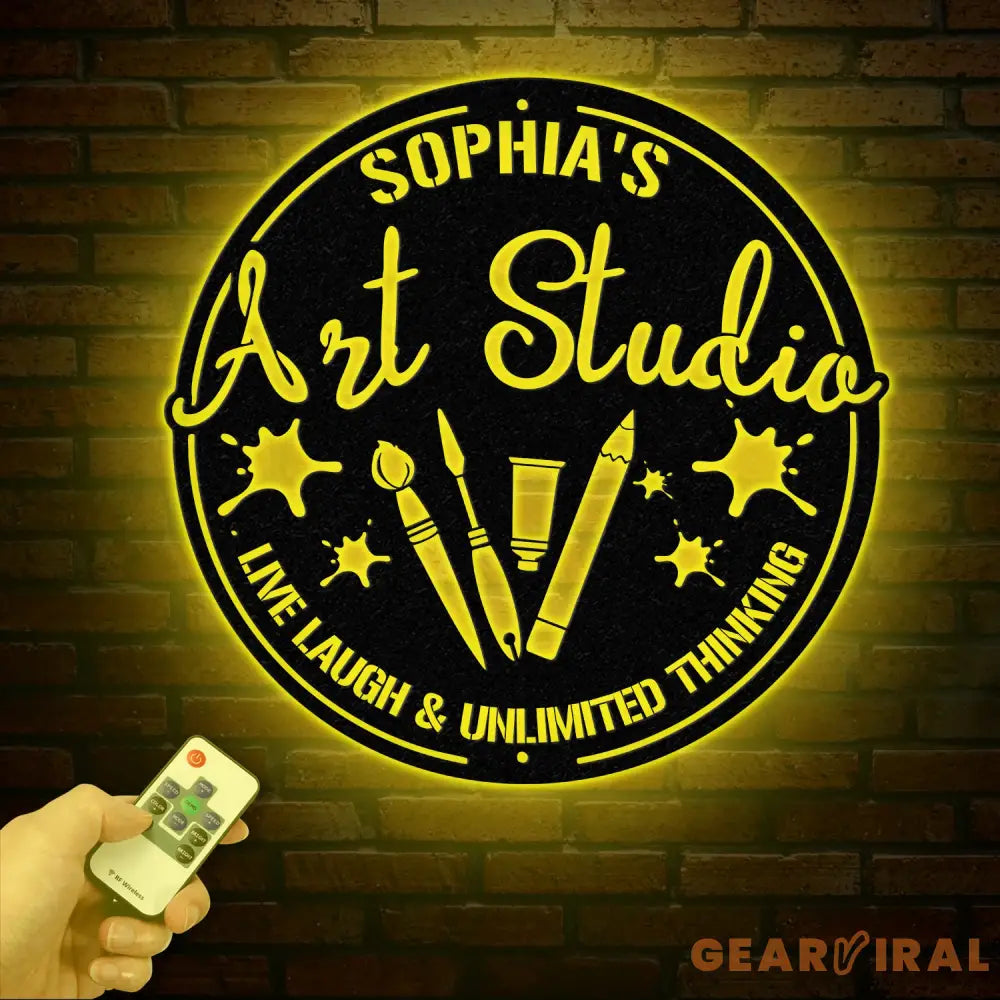 Personalized Art Studio Sign Custom Painting Metal Wall Art Artist Name Sign Art Teacher Gift Artist Tools Decor
