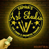 Personalized Art Studio Sign Custom Painting Metal Wall Art Artist Name Sign Art Teacher Gift Artist Tools Decor