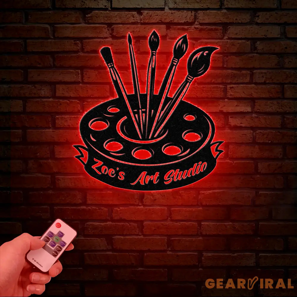 Personalized Art Studio Sign Custom Painting Metal Wall Art Artist Name Sign Art Teacher Gift Artist Tools Decor