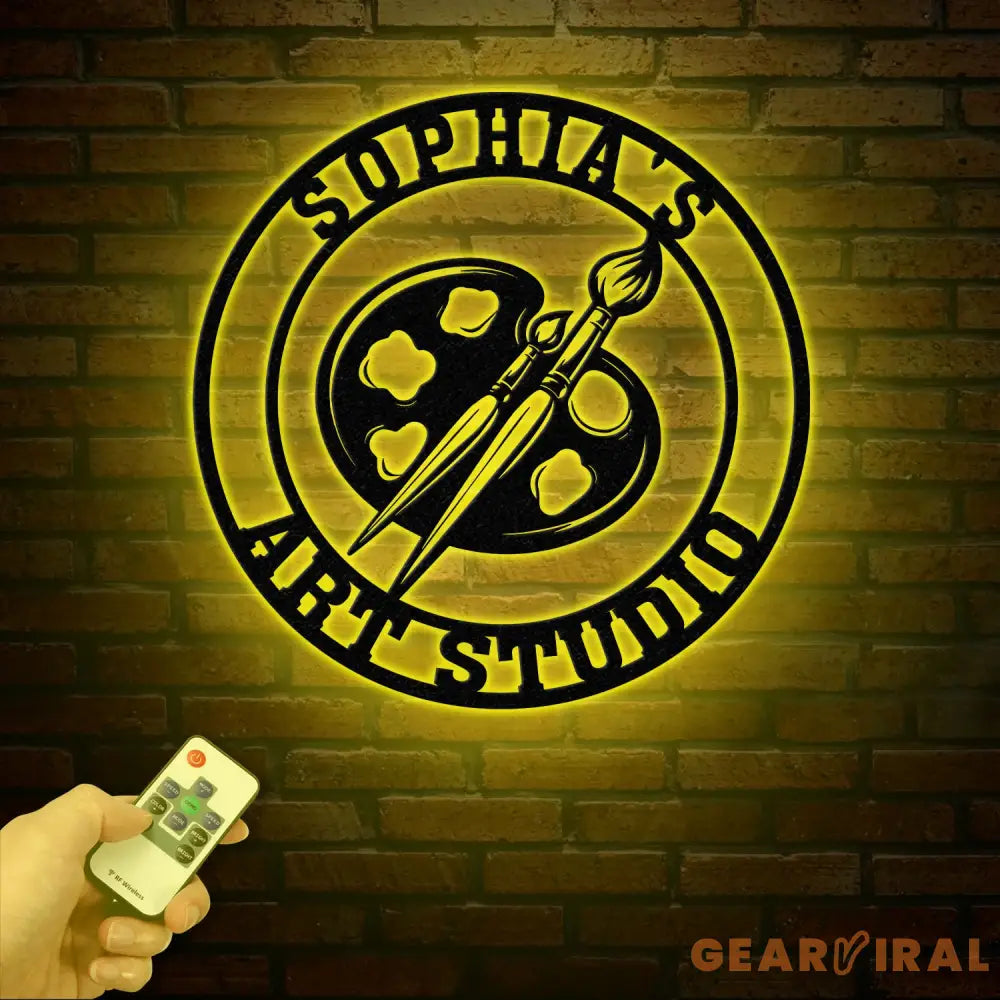 Personalized Art Studio Sign Custom Painting Metal Wall Art Artist Name Sign Art Teacher Gift Artist Tools Decor