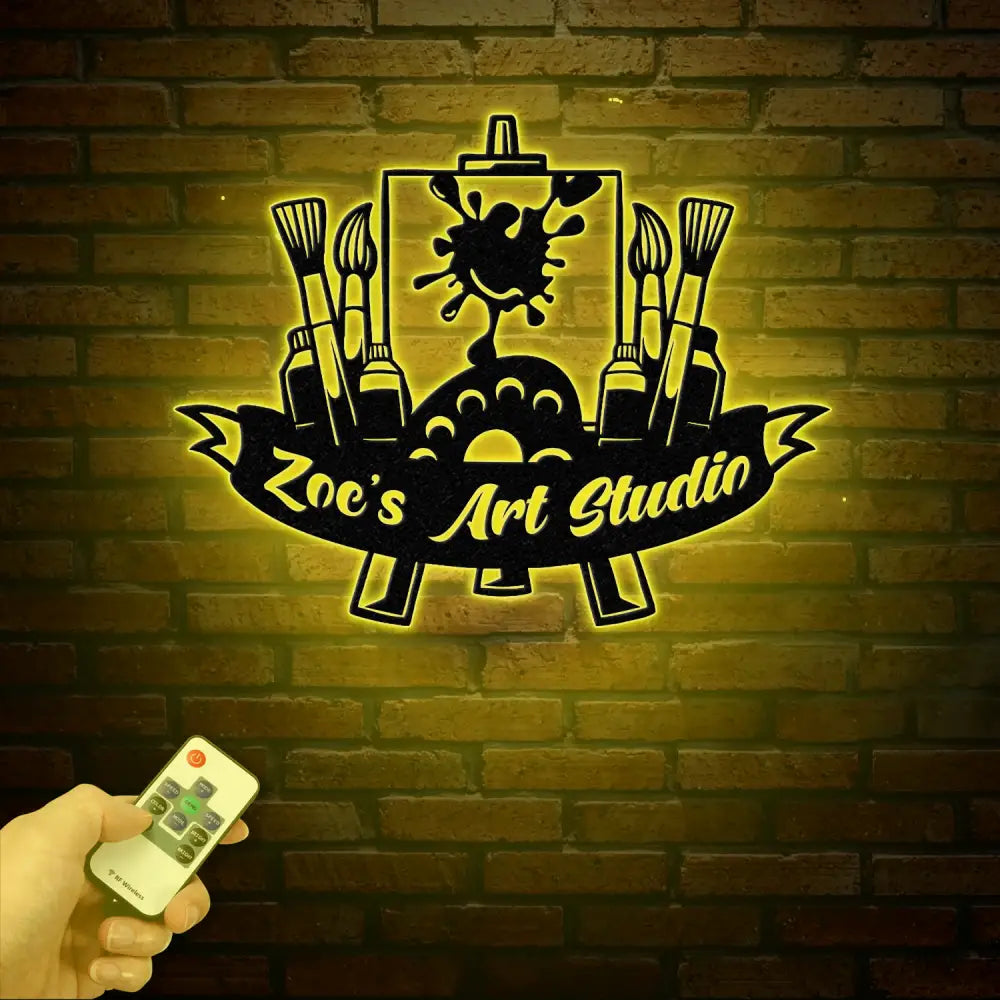 Personalized Art Studio Sign Custom Painting Metal Wall Art Artist Name Sign Art Teacher Gift Artist Tools Decor