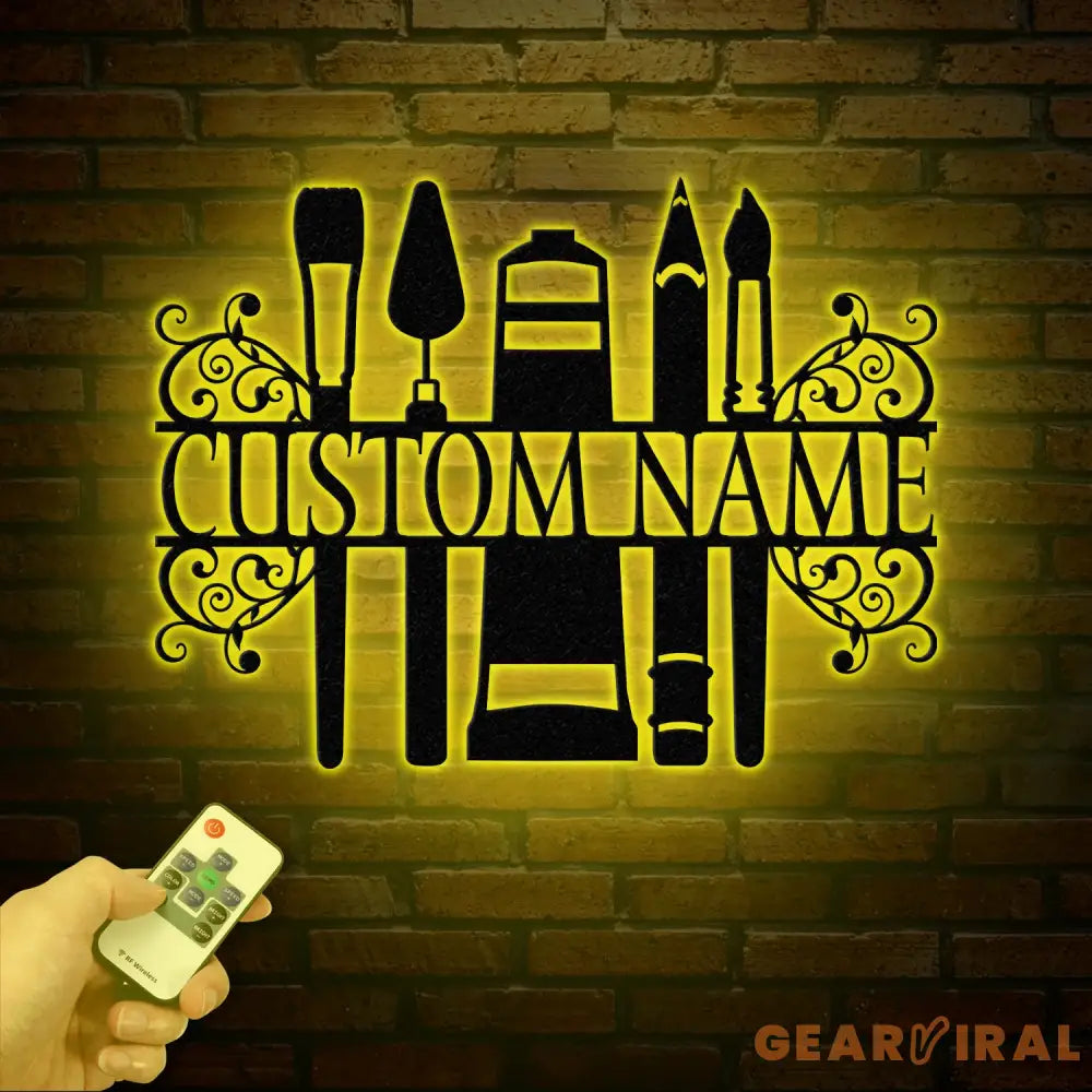 Personalized Art Studio Sign Custom Painting Metal Wall Art Artist Name Sign Art Teacher Gift Artist Tools Decor