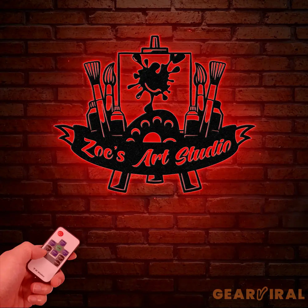 Personalized Art Studio Sign Custom Painting Metal Wall Art Artist Name Sign Art Teacher Gift Artist Tools Decor