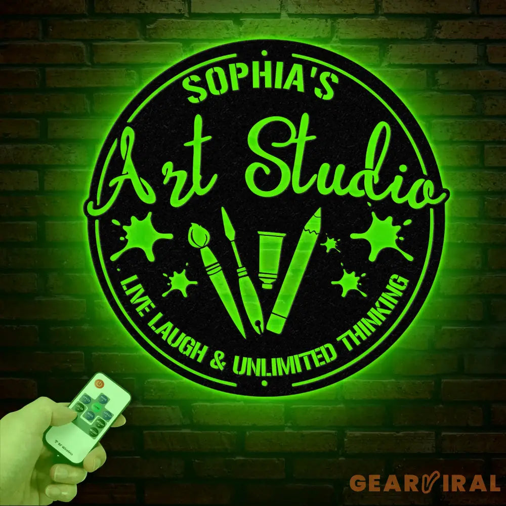 Personalized Art Studio Sign Custom Painting Metal Wall Art Artist Name Sign Art Teacher Gift Artist Tools Decor