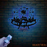 Personalized Art Studio Sign Custom Painting Metal Wall Art Artist Name Sign Art Teacher Gift Artist Tools Decor