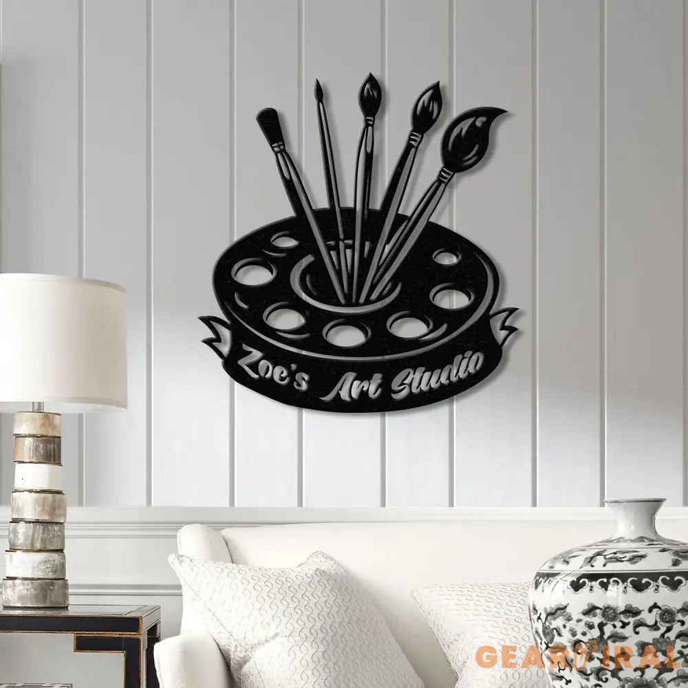 Personalized Art Studio Sign Custom Painting Metal Wall Art Artist Name Sign Art Teacher Gift Artist Tools Decor