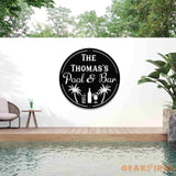 Personalized Backyard Pool Metal Sign LED Outdoor Wall Decor Pool Signs for Outdoor Personalized Custom Backyard Oasis