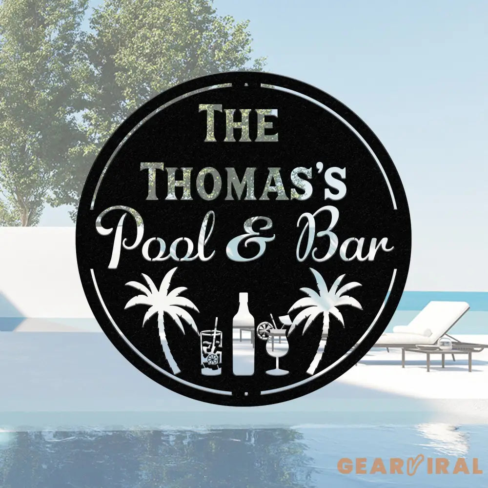 Personalized Backyard Pool Metal Sign LED Outdoor Wall Decor Pool Signs for Outdoor Personalized Custom Backyard Oasis
