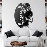 Personalized Ball American Football Metal Wall Art LED Light - Custom Player Name Sign Home Decor - Ideal for Home Decor & Gift | GearViral