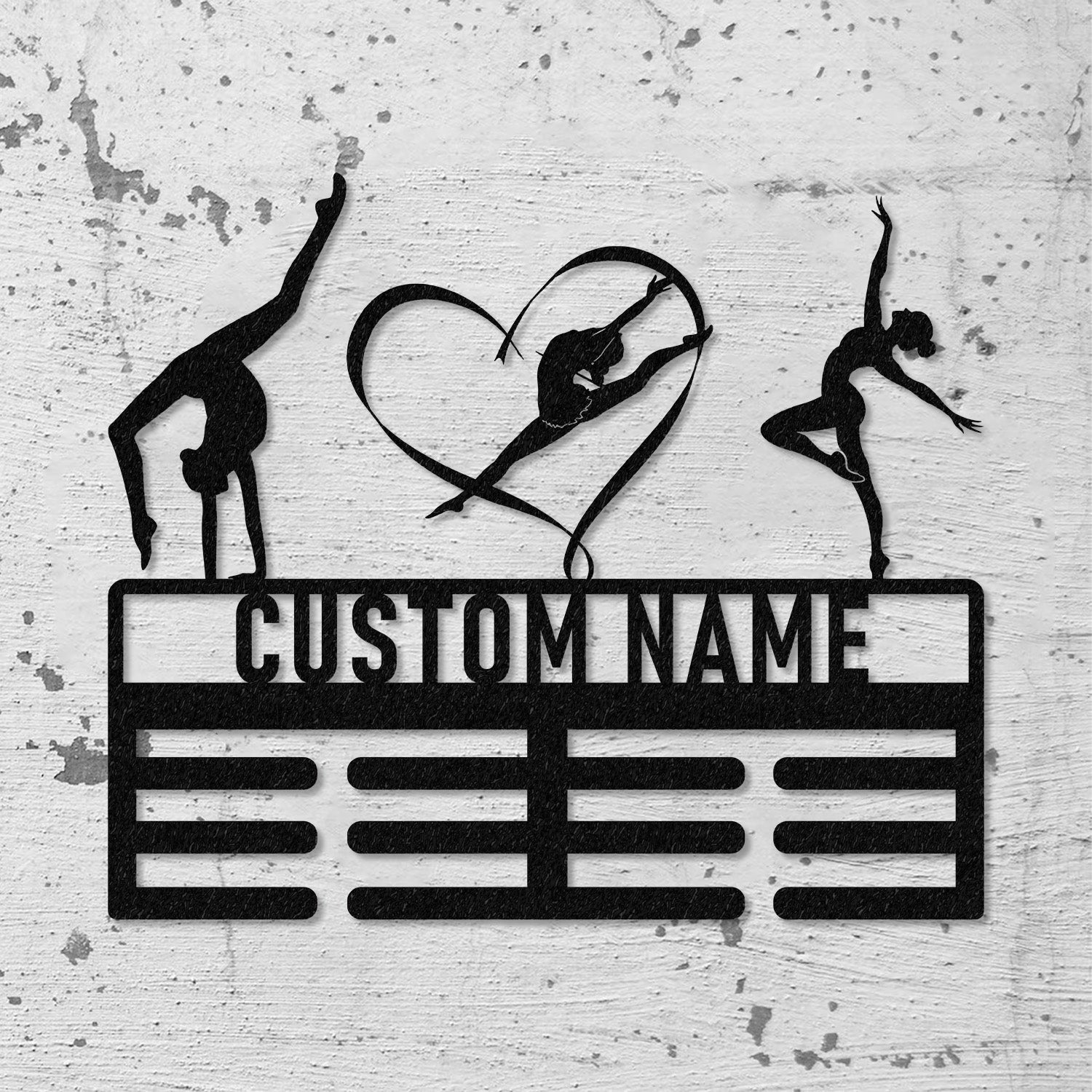 Personalized Ballet Dance Award Medal Holder, Custom Ballet Dancer Name Medal Hanger, 12 Rungs for Medals & Ribbons, Dance Award Medal Display