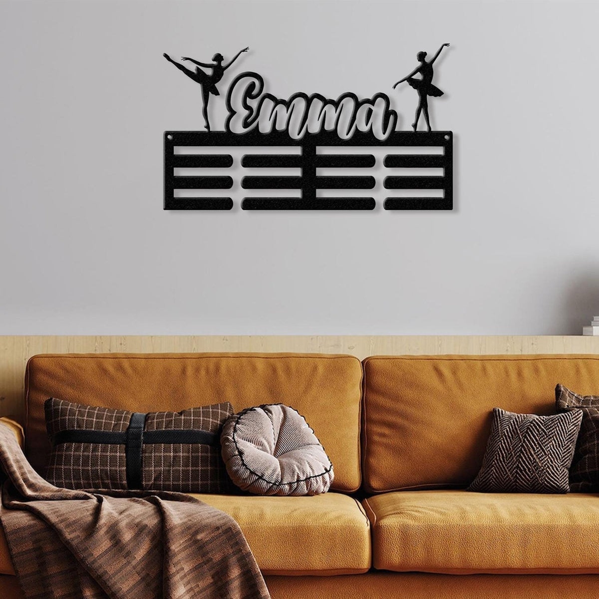 Personalized Ballet Dance Award Medal Holder,Custom Ballet Dancer Name Medal Hanger, Medal Hanger Holder Display Rack 3 RUNG