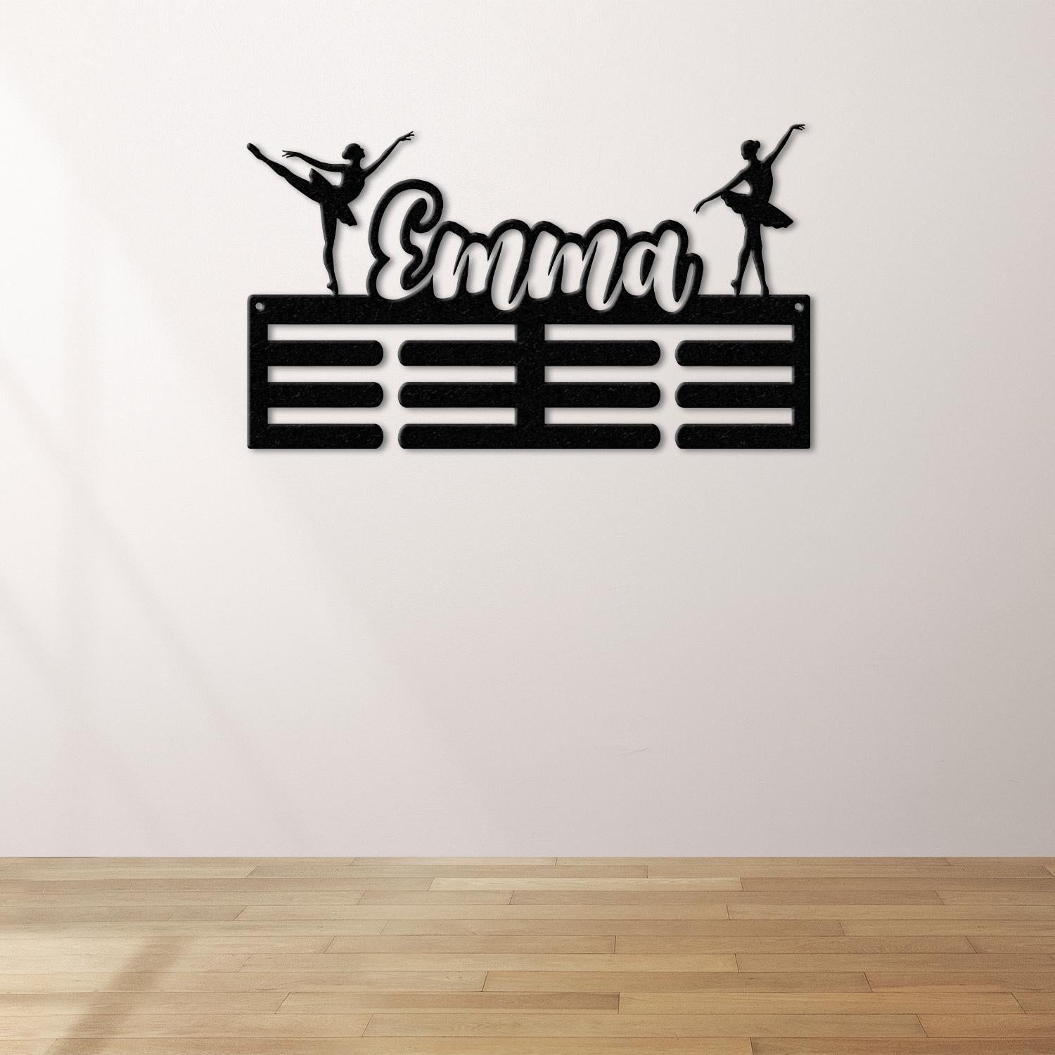 Personalized Ballet Dance Award Medal Holder,Custom Ballet Dancer Name Medal Hanger, Medal Hanger Holder Display Rack 3 RUNG