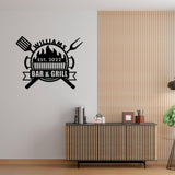 Personalized Bar and Grill Metal Wall Art with Led Lights, Custom Outdoor Metal Sign, Grill Sign Wall Decor, Housewarming Gift, Backyard Metal BBQ Sign