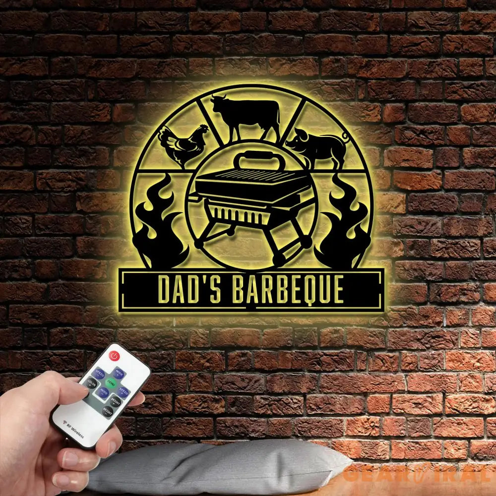 Personalized Bar and Grill Metal Wall Art with Led Lights Custom Outdoor Metal Sign Grill Sign Wall Decor Housewarming