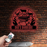Personalized Bar and Grill Metal Wall Art with Led Lights Custom Outdoor Metal Sign Grill Sign Wall Decor Housewarming