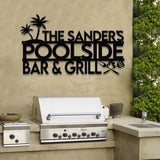 Personalized Bar & Grill Sign Metal Wall Art, Outdoor Patio Decor, BBQ Grill Sign, Grilling Gift, Gift for Him, Pool Sign, Outdoor Decor
