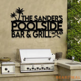 Personalized Bar & Grill Sign Metal Wall Art Outdoor Patio Decor BBQ Grill Sign Grilling Gift Gift for Him Pool Sign