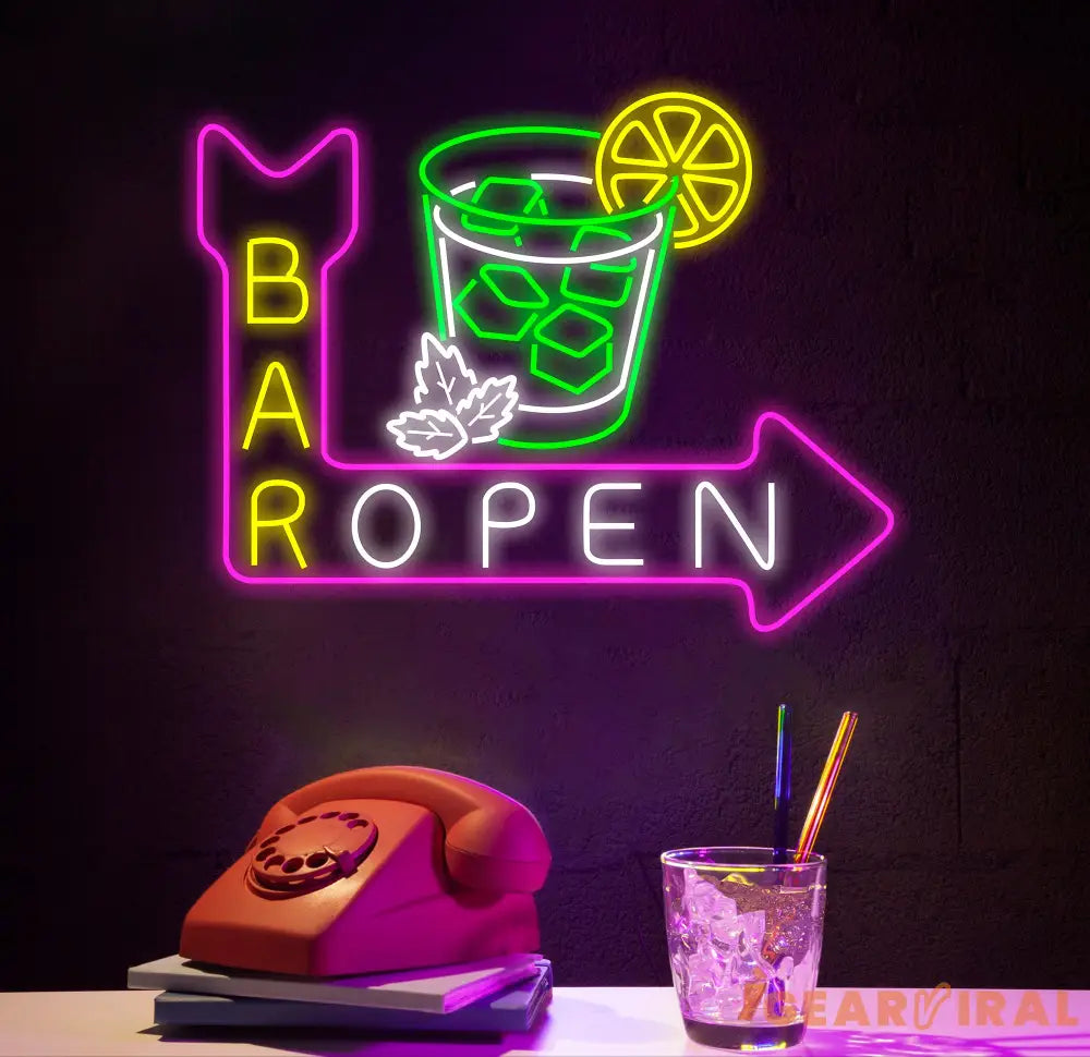 Personalized Bar Open Neon Sign Custom Name Bar Neon Sign Neon Sign Gifts Neon Sign for Dad Christmas Gift Neon Man