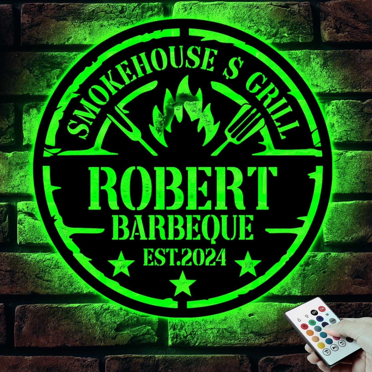 Personalized Barbecue Metal Wall Art LED - Barbecue Wall Art Decor - Custom Grill Sign - Barbecue Sign for Outdoor | GearViral