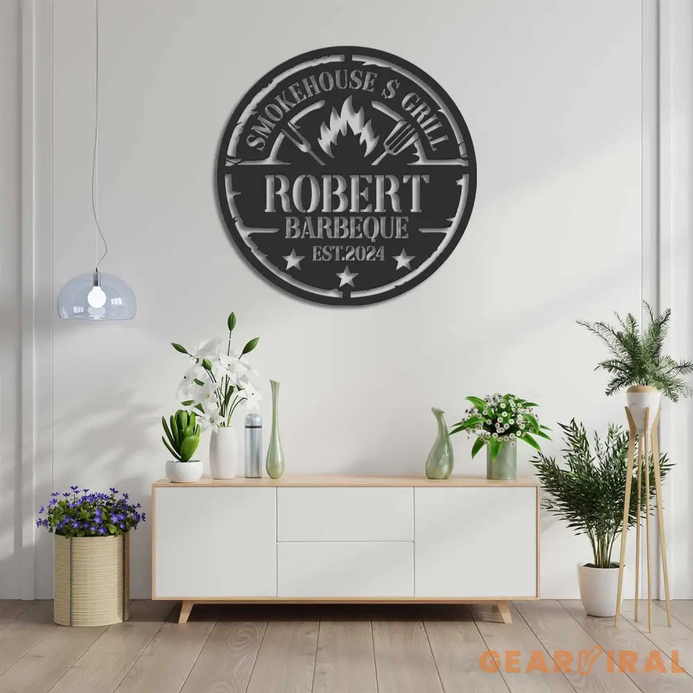 Personalized Barbecue Metal Wall Art LED - Barbecue Wall Art Decor - Custom Grill Sign - Barbecue Sign for Outdoor