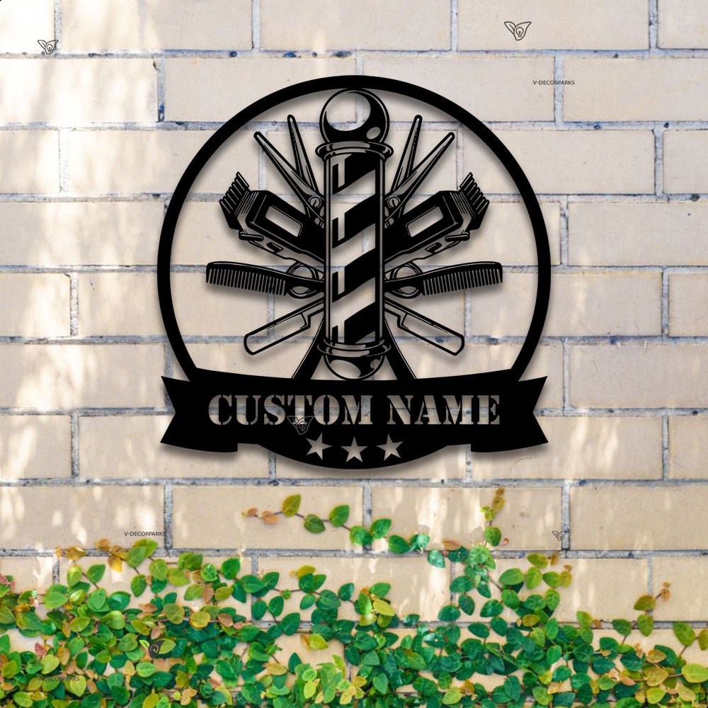 Personalized Barber Metal Sign with LED Lights - Custom Barber Metal Wall Decor - Barber Birthday Gift - Barber Wall Decor | GearViral