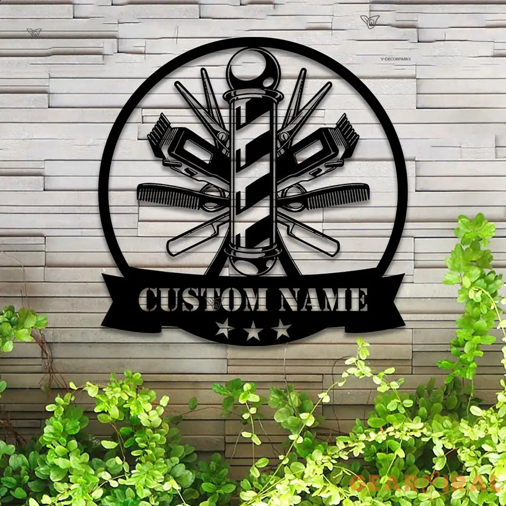 Personalized Barber Metal Sign with LED Lights - Custom Barber Metal Wall Decor - Barber Birthday Gift - Barber Wall