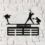Personalized Baseball Award Medal Holder with Led Light, Baseball Player Name Medal Hanger, 12 Rungs for Medals & Ribbons, Baseball Gifts