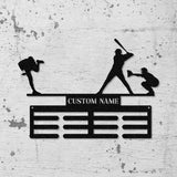 Personalized Baseball Award Medal Holder with Led Light, Baseball Player Name Medal Hanger, 12 Rungs for Medals & Ribbons, Baseball Gifts