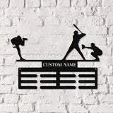 Personalized Baseball Award Medal Holder with Led Light Baseball Player Name Medal Hanger 12 Rungs for Medals & Ribbons