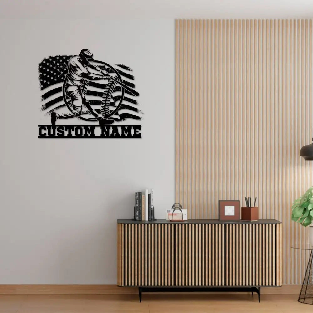 Personalized Baseball Metal Sign with LED Lights Baseball Wall Art Baseball Player Gift Baseball Player Name Sign Gift