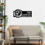 Personalized Bass Address Metal LED Sign - Fisherman Address Metal Wall Art - Outdoor Sign - Family LED Address Wall