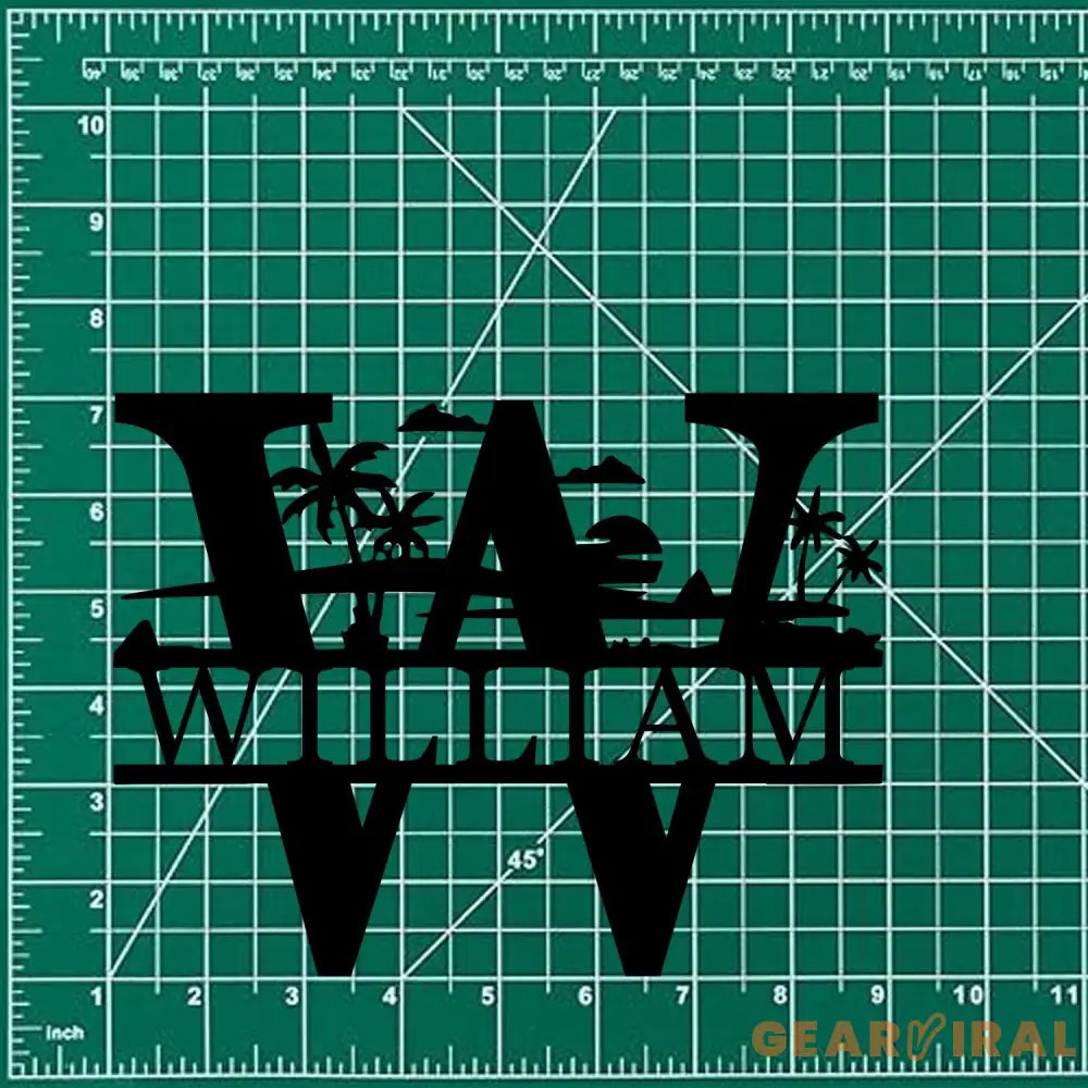 Personalized Beach View Metal Letter and Name Sign Wall Monogram Sign Outdoor Metal Sign Beach House Sign housewarming