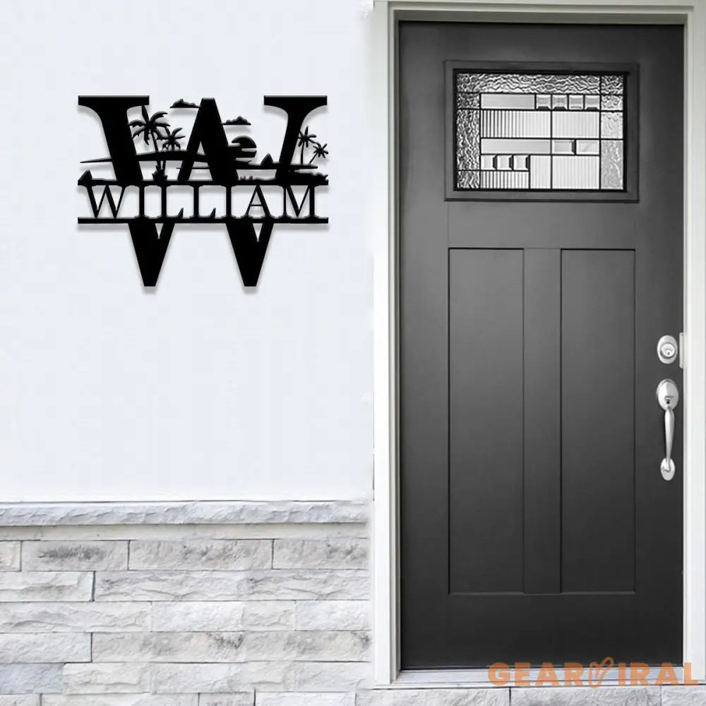 Personalized Beach View Metal Letter and Name Sign Wall Monogram Sign Outdoor Metal Sign Beach House Sign housewarming