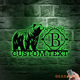 Personalized Bear Metal Sign - Bear Family Outdoor Sign - Family Bear Meatl Wall Art - Perfect Housewarming
