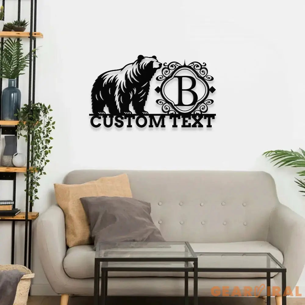 Personalized Bear Metal Sign - Bear Family Outdoor Sign - Family Bear Meatl Wall Art - Perfect Housewarming